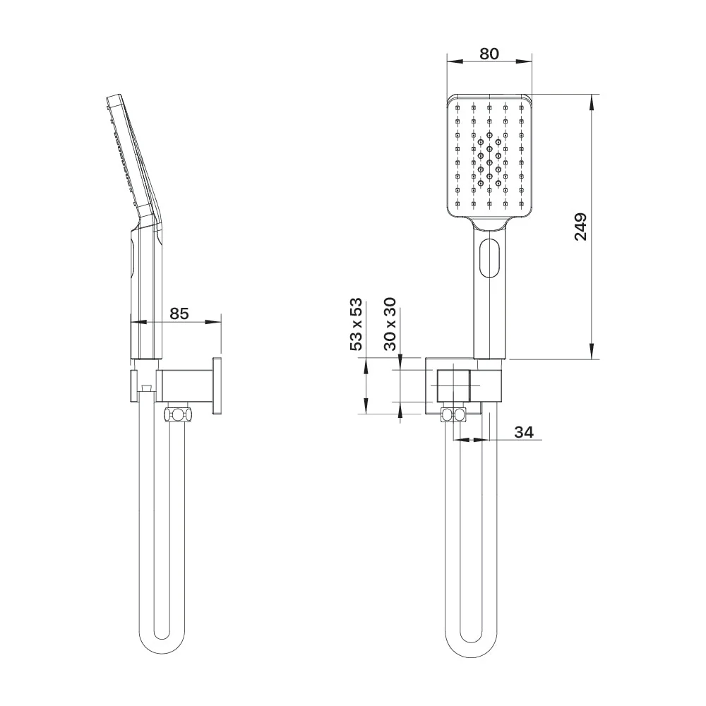 Mixx Chai 3 Spray Hand Shower Kit - Matt Black - Image 2