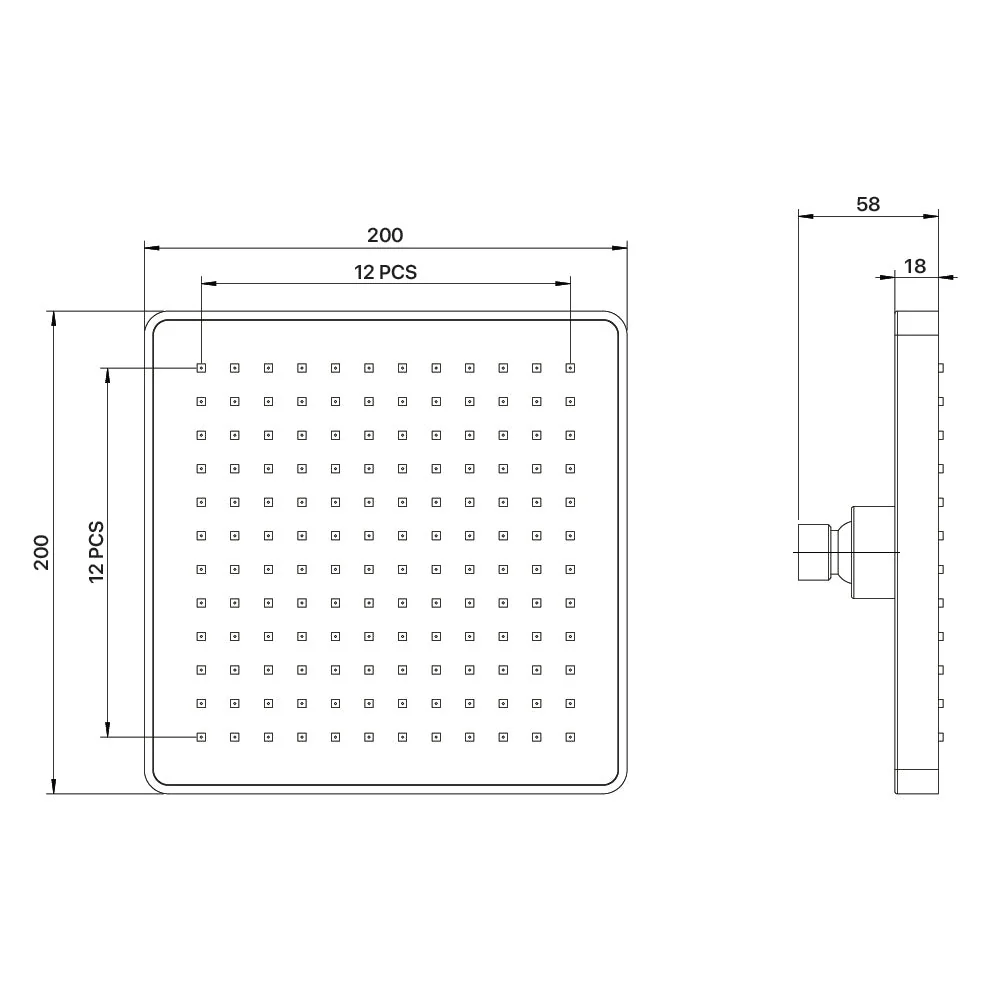 Mixx Chai ABS Shower Head 200mm - Gun Metal - Image 2