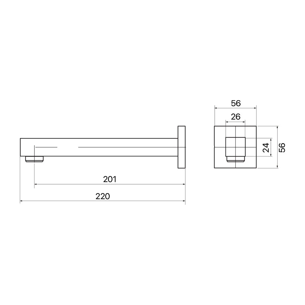 Mixx Chai Bath Spout 200mm - Brushed Nickel - Image 2