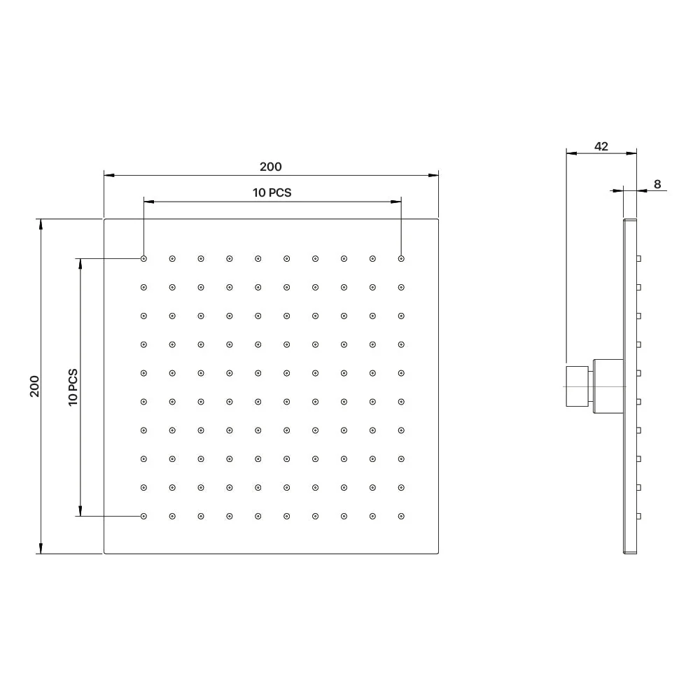 Mixx Chai Brass Shower Head 200mm - Chrome - Image 2