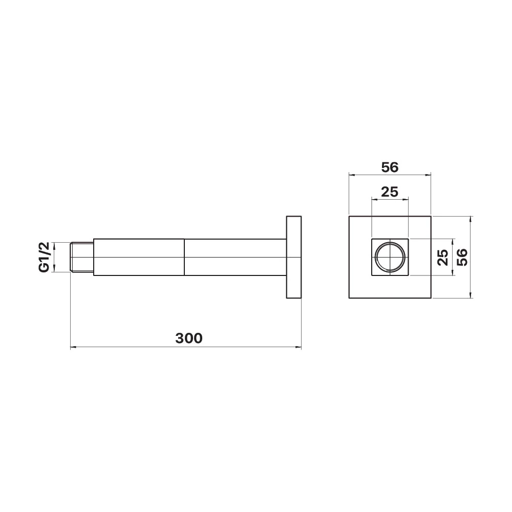 Mixx Chai Dropper Arm 300mm - Chrome - Image 2