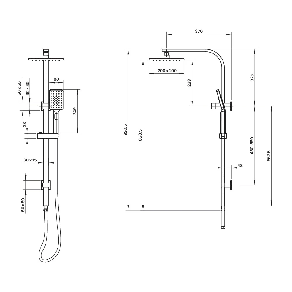 Mixx Chai Twin Shower - Chrome - Image 2