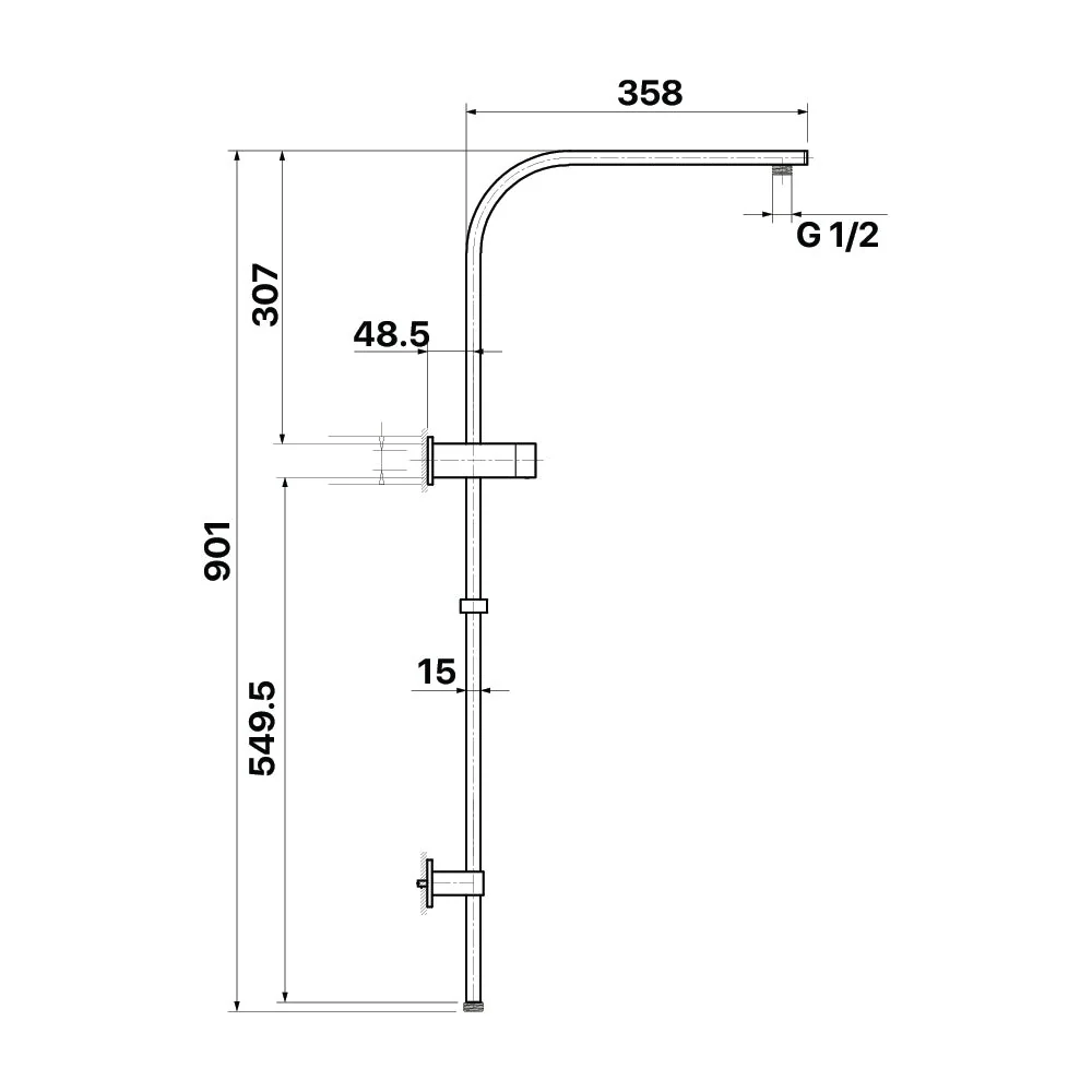 Mixx Chai Twin Shower - Gun Metal - Image 2