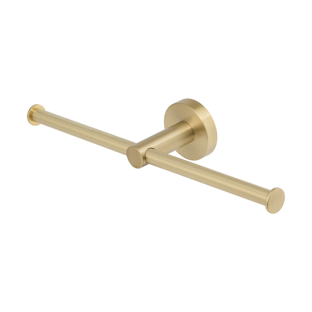 Mixx Chia Double Toilet Roll Holder - Brushed Gold