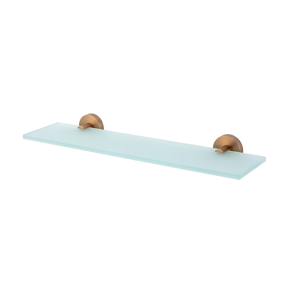 Mixx Chia Glass Shower Shelf 450mm - Brushed Bronze