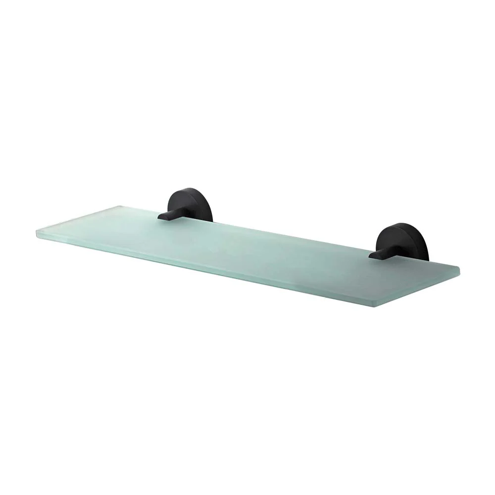 Mixx Chia Glass Shower Shelf 450mm - Matt Black