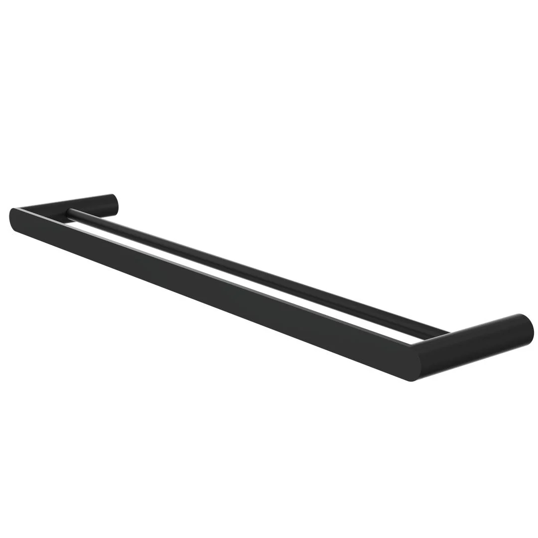 Linsol Circle 600mm Double Towel Rail - Matte Black