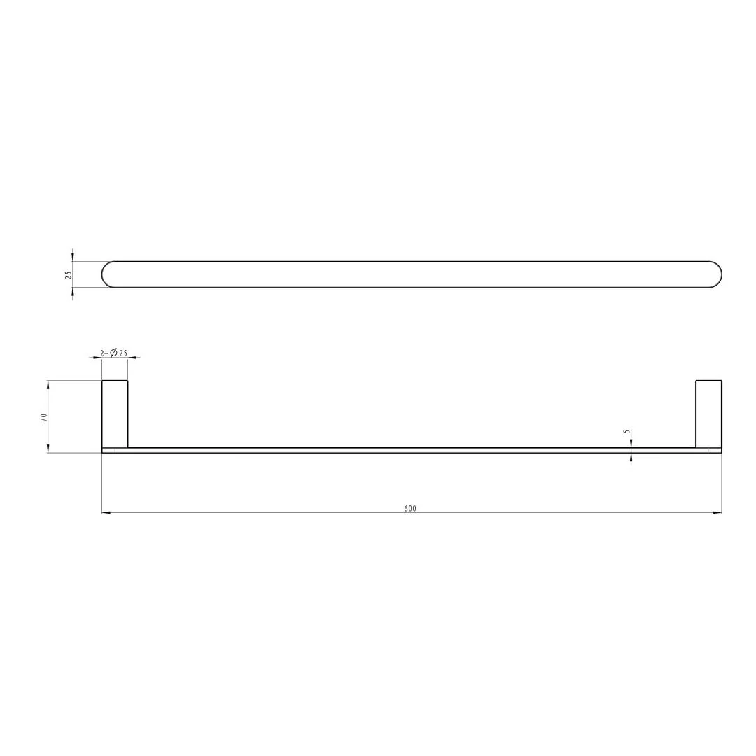 Linsol Circle 600mm Single Towel Rail - Brushed Brass - Image 3