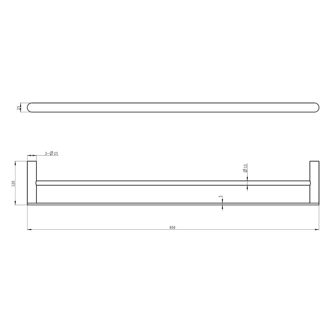Linsol Circle 800mm Double Towel Rail - Brushed Brass - Image 3