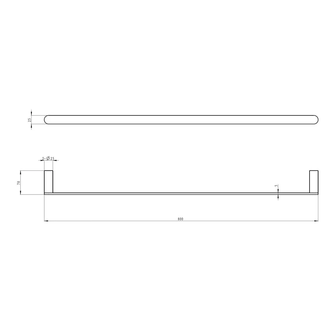 Linsol Circle 800mm Single Towel Rail - Gunmetal - Image 3