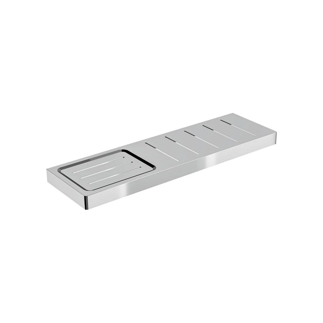 Linsol Circle Metal Shelf with Soap Dish - Chrome - Image 2