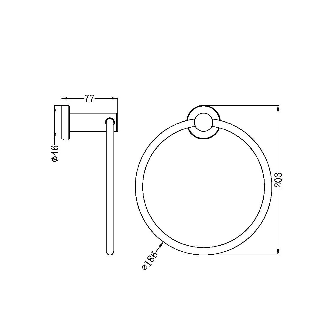 Nero Classic Hand Towel Ring - Chrome - Image 4