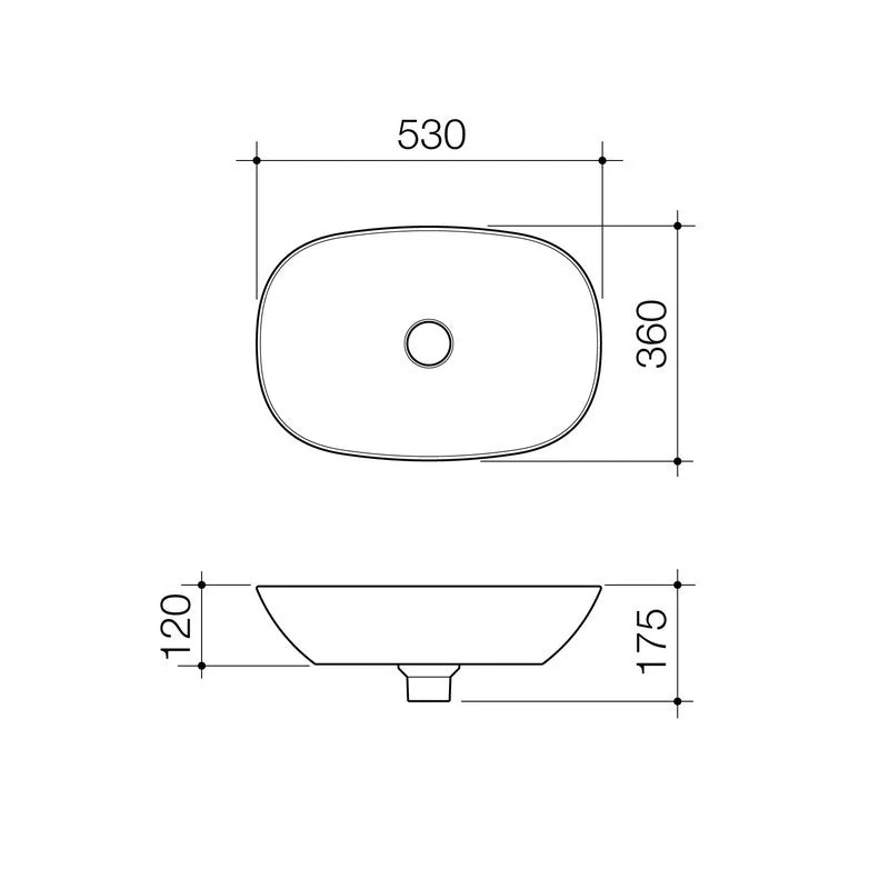 Caroma Contura II 530mm Above Counter Basin - White Matte - Image 2