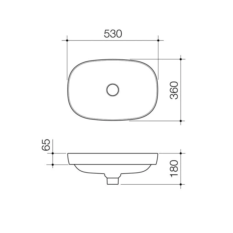 Caroma Contura II 530mm Inset Basin - White - Image 2