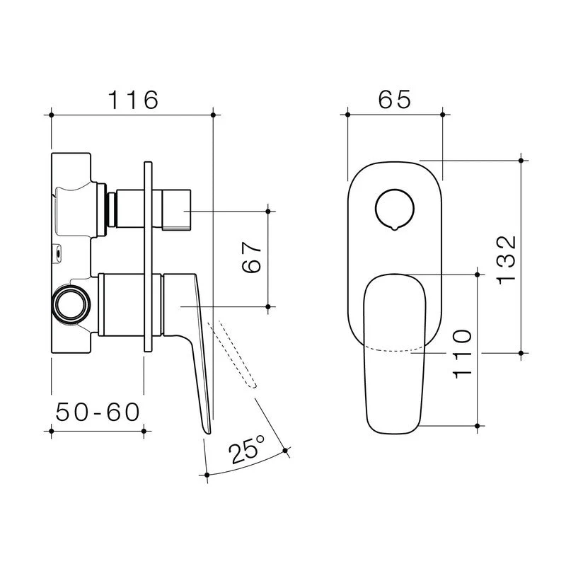 Caroma Contura II Bath/Shower Mixer with Diverter - Black Matte - Image 2