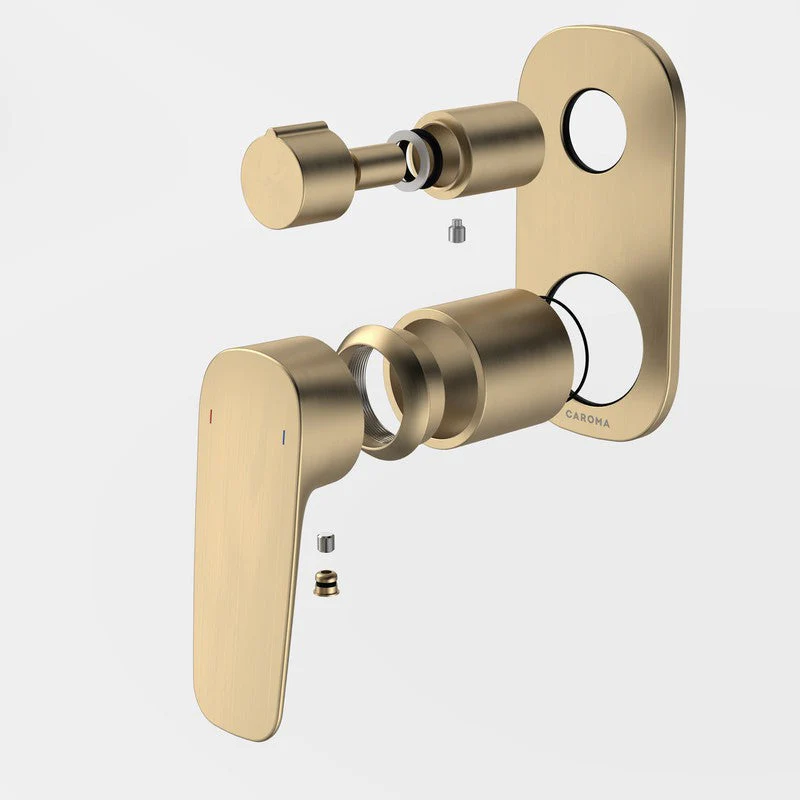 Caroma Contura II Bath/Shower Mixer with Diverter (Trim-Kit) - Brushed Brass