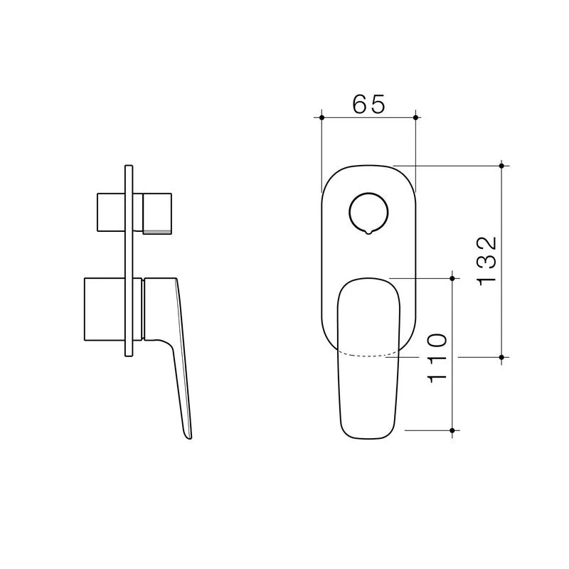 Caroma Contura II Bath/Shower Mixer with Diverter (Trim-Kit) - Brushed Brass - Image 2