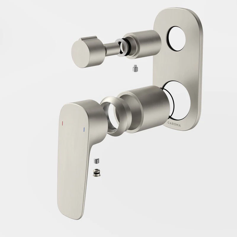 Caroma Contura II Bath/Shower Mixer with Diverter (Trim-Kit) - Brushed Nickel