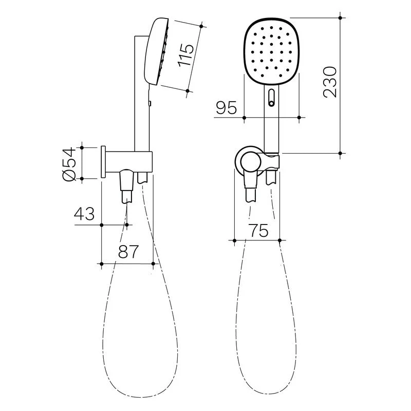 Caroma Contura II Hand Shower - Black - Image 2