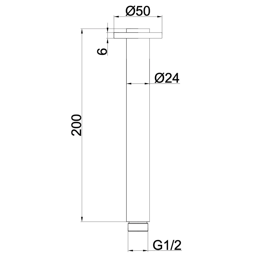 Linsol Corsica 200mm Round Ceiling Arm  - Matte Black - Image 2