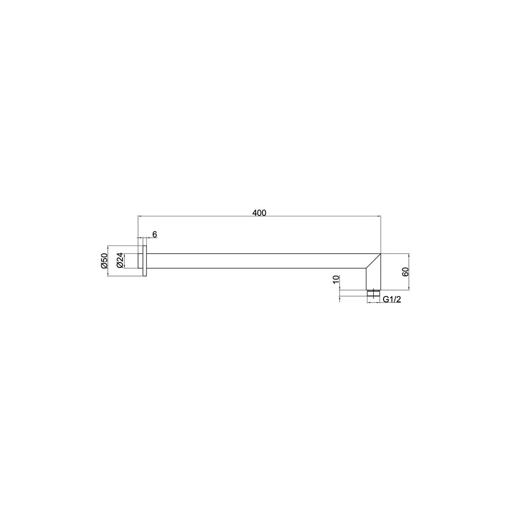 Linsol Corsica 400mm Round Wall Arm - Brushed Nickel - Image 2