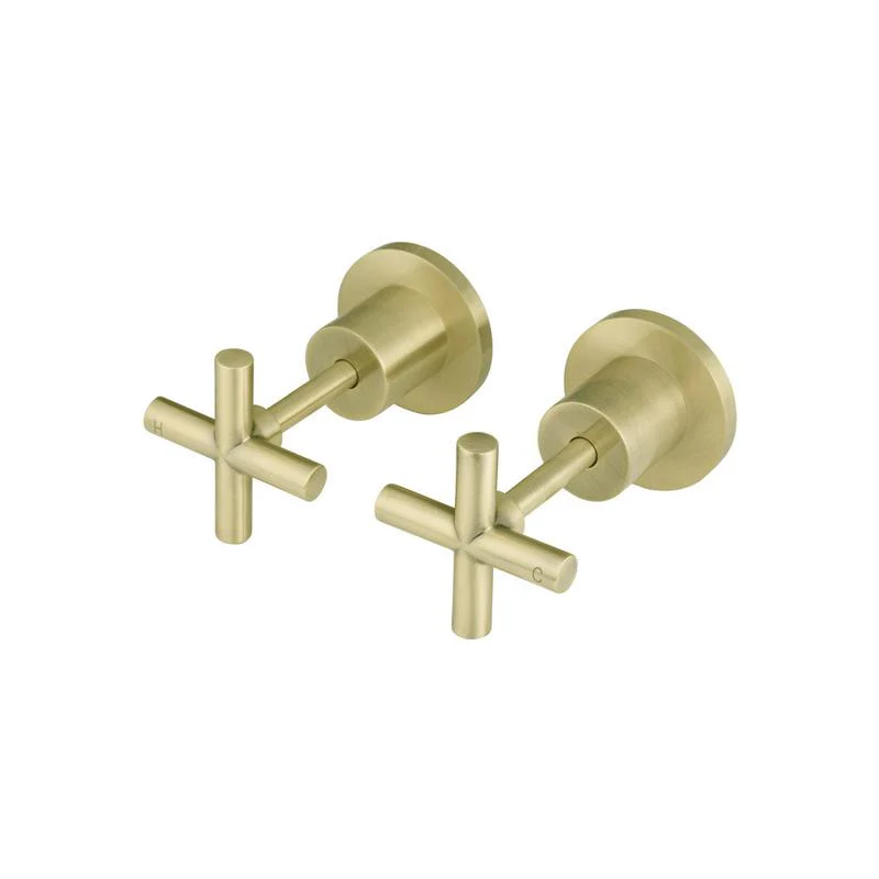Meir Round Cross Handle Jumper Valve Wall Top Assemblies - PVD Tiger Bronze