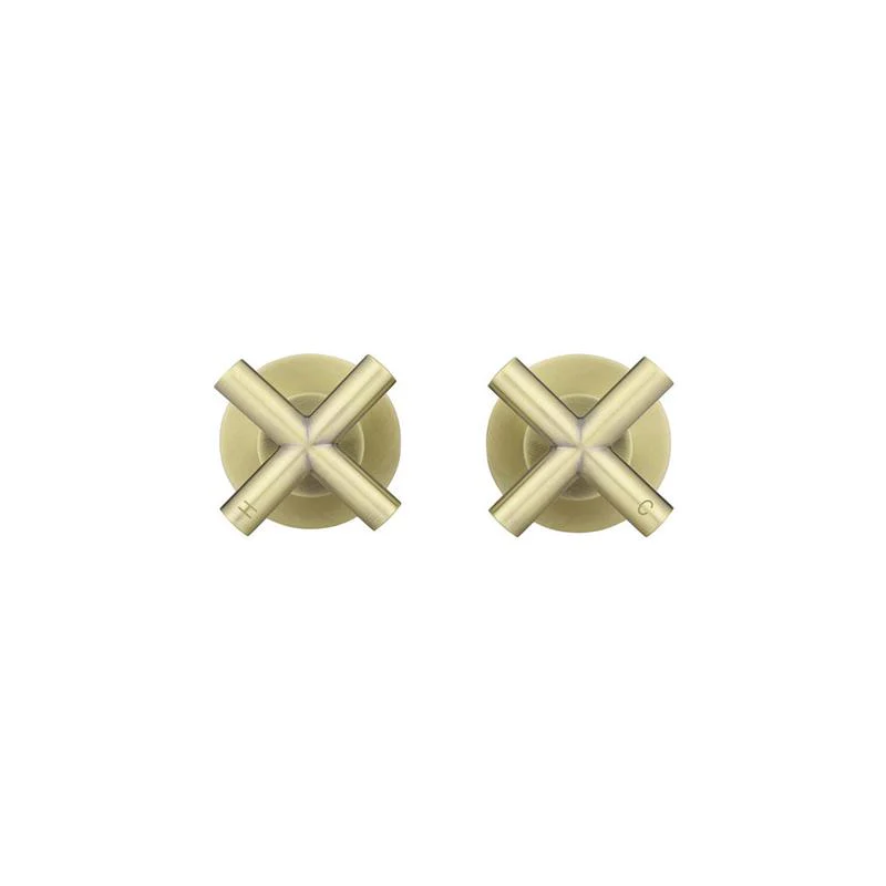 Meir Round Cross Handle Jumper Valve Wall Top Assemblies - PVD Tiger Bronze - Image 4