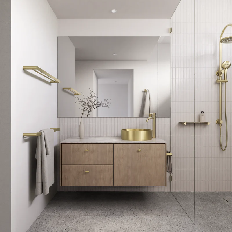 Meir Curvaé Guest Towel Rail 300mm - PVD Tiger Bronze - Image 4