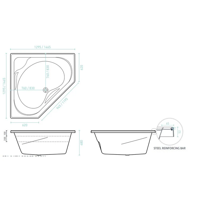 Decina Angelique 1465 Dolce Vita 18 Jet Spa Bath - Image 4