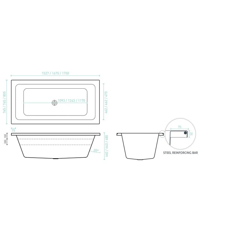 Decina Carina 1750 Contour 14 Jet Spa Bath - Image 2
