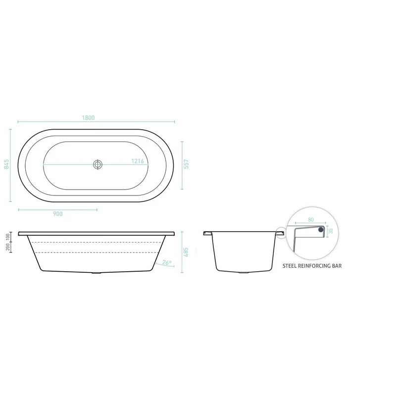 Decina Caval 1800 Dolce Vita 18 Jet Spa Bath - Image 4