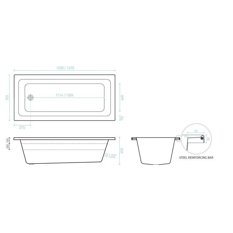 Decina Cortez 1520 Contour 12 Jet Spa Bath - Image 2