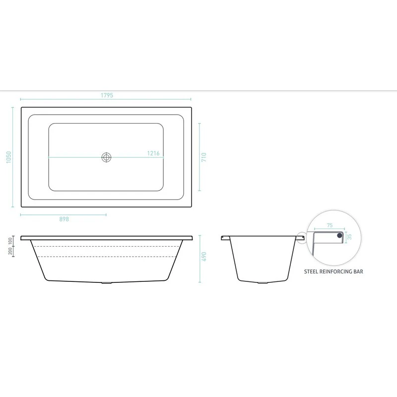 Decina Lago 1795 Contour 18 Jet Spa Bath - Image 2