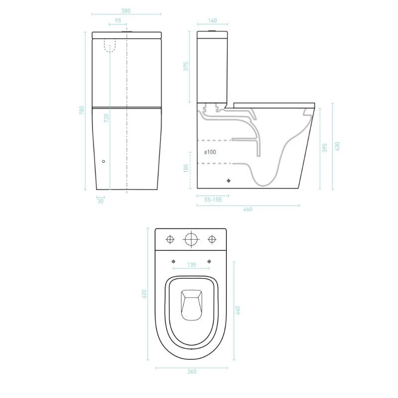 Decina Prezzo Rimless Wall Faced Toilet Suite - Image 2