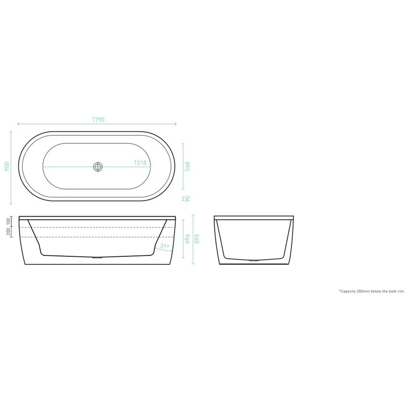 Decina Mintori Freestanding Spa Bath - Dolce Vita - 18 Jet - Image 5