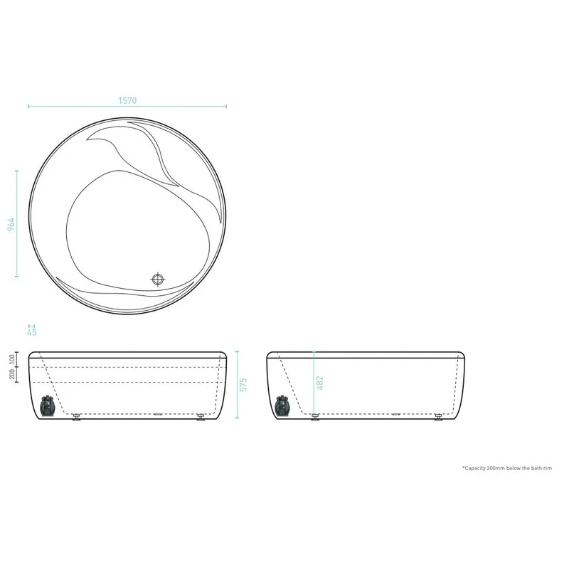 Decina Orion Freestanding Spa Bath - 16 Jet - Image 3