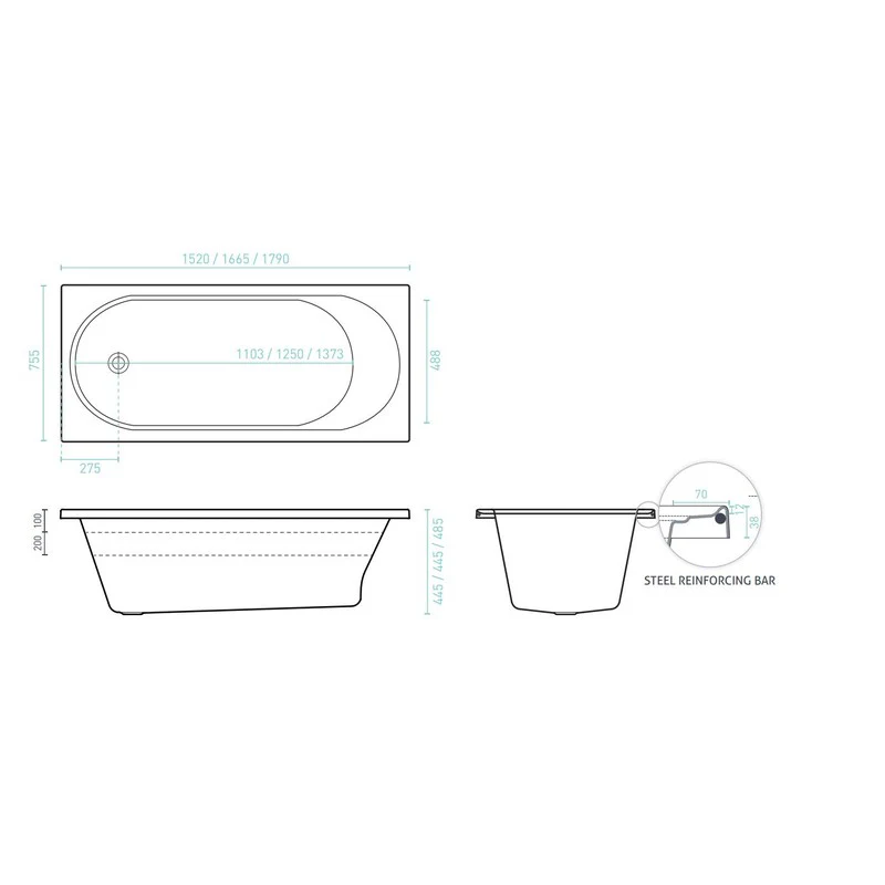 Decina Turin 1790 Dolce Vita 16 Jet Spa Bath - Image 4