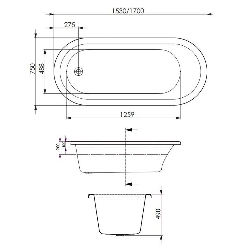 Decina Uno 1530 Contour 12 Jet Spa Bath - Image 2