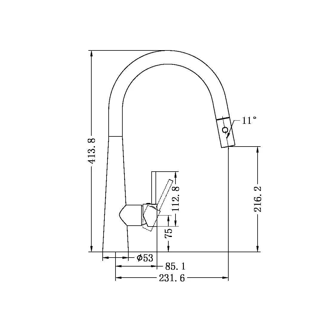 Nero Dolce Pull Out Sink Mixer With Vegie Spray Function - Chrome - Image 2