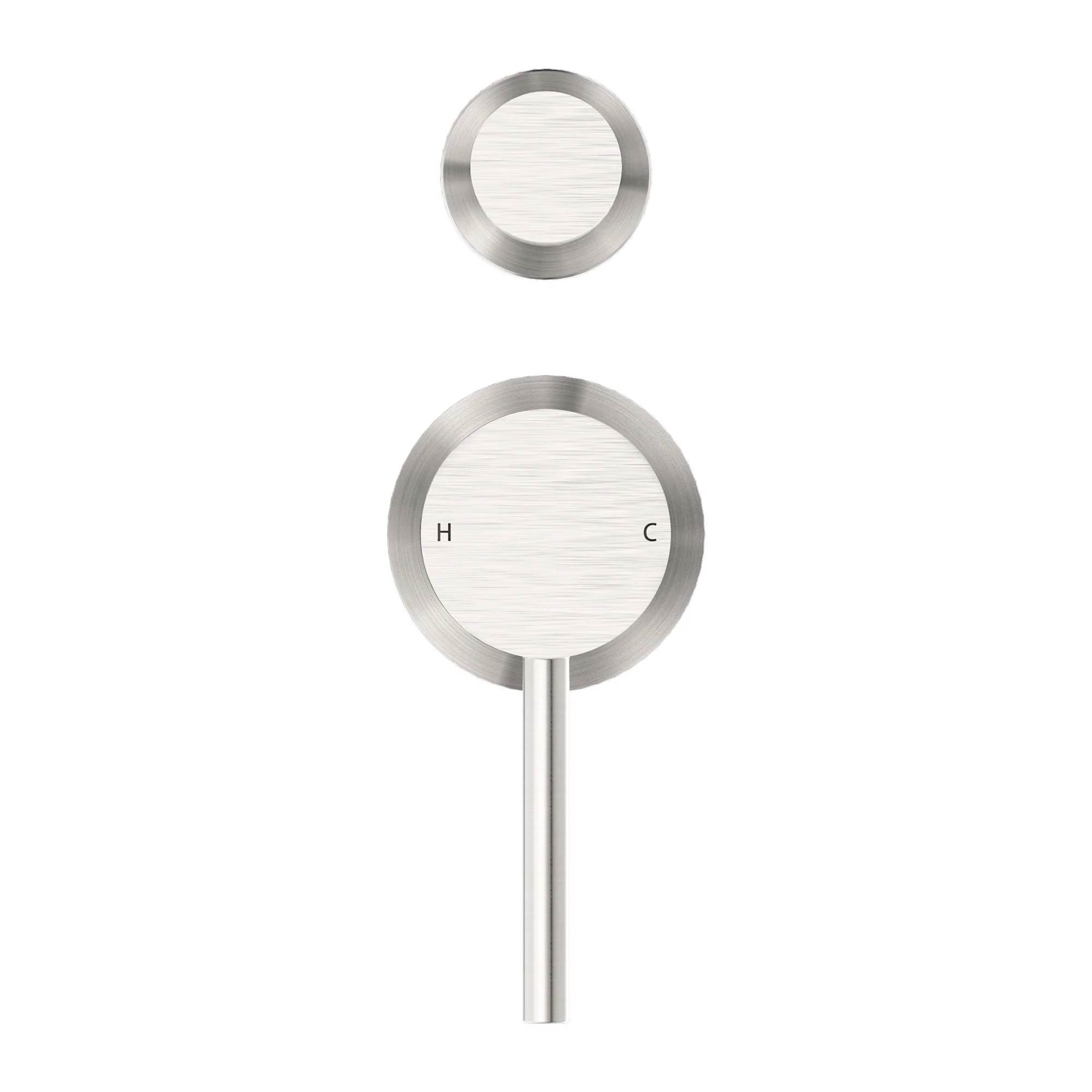 Nero Dolce Shower Mixer With Diverter Separate Back Plate - Brushed Nickel - Image 2