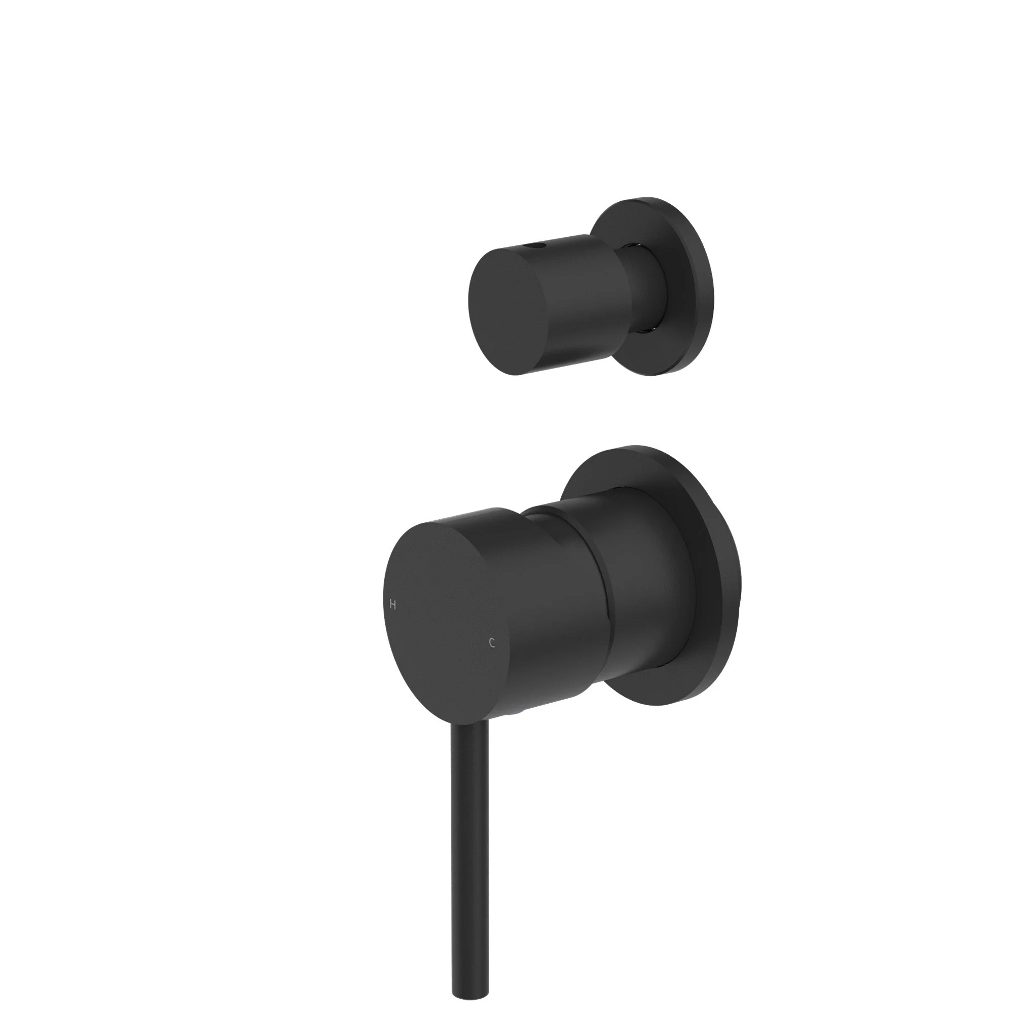 Nero Dolce Shower Mixer With Diverter Separate Back Plate - Black Matte