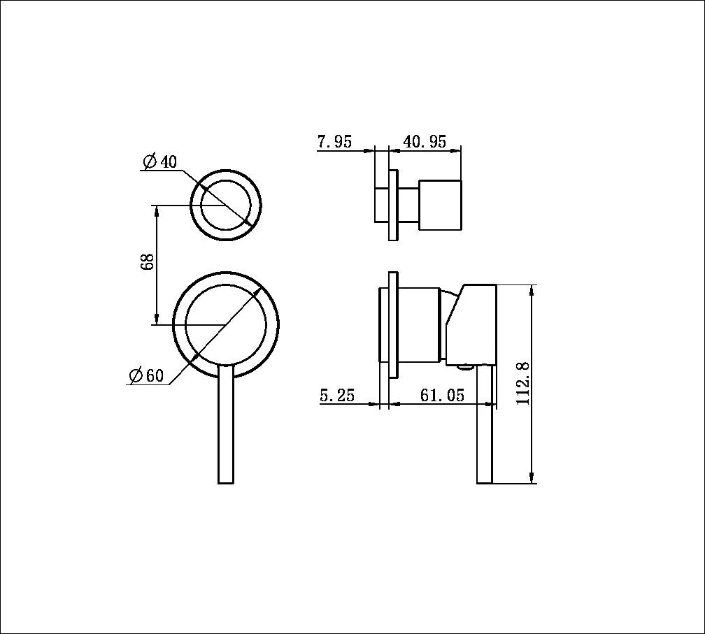 Nero Dolce Shower Mixer With Diverter Separate Back Plate (Trim Kit Only) - Black Matte - Image 2