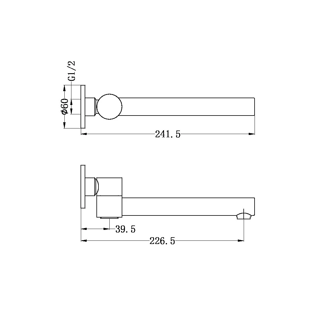 Nero Dolce Wall Mounted Swivel Bath Spout Only - Brushed Nickel - Image 2