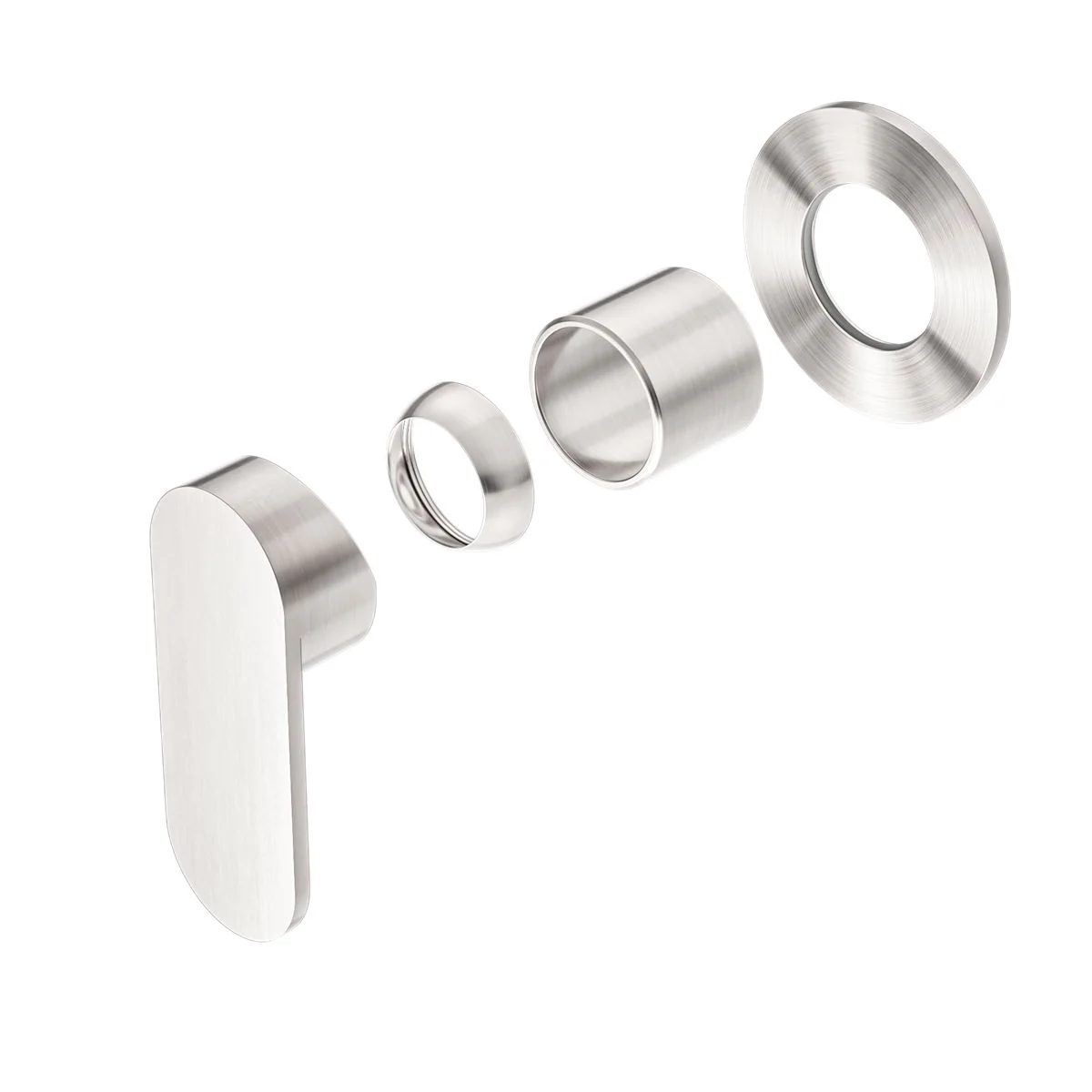 Nero Ecco Shower Mixer 80mm Round Plate (Trim Kit Only) - Brushed Nickel