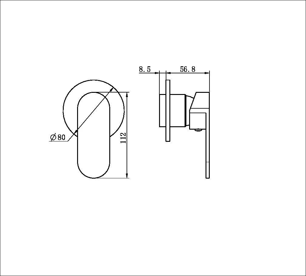 Nero Ecco Shower Mixer 80mm Round Plate (Trim Kit Only) - Brushed Nickel - Image 2
