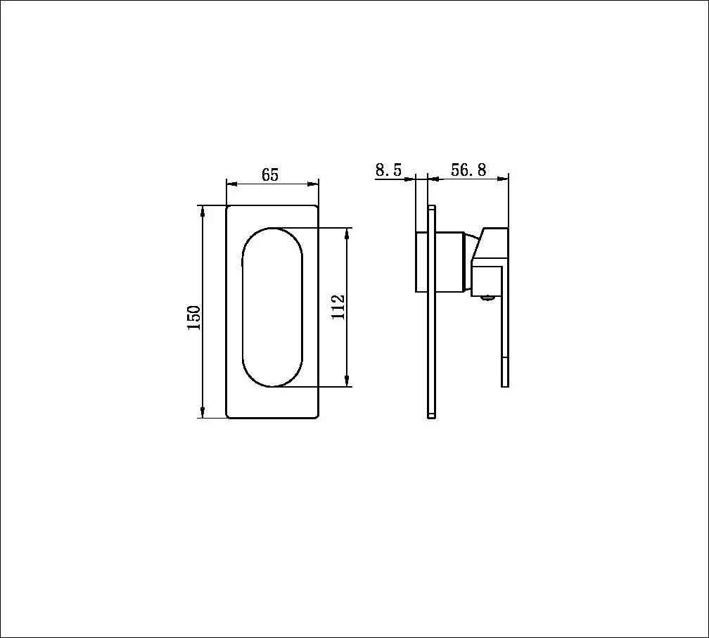 Nero Ecco Shower Mixer (Trim Kit Only) - Chrome - Image 2