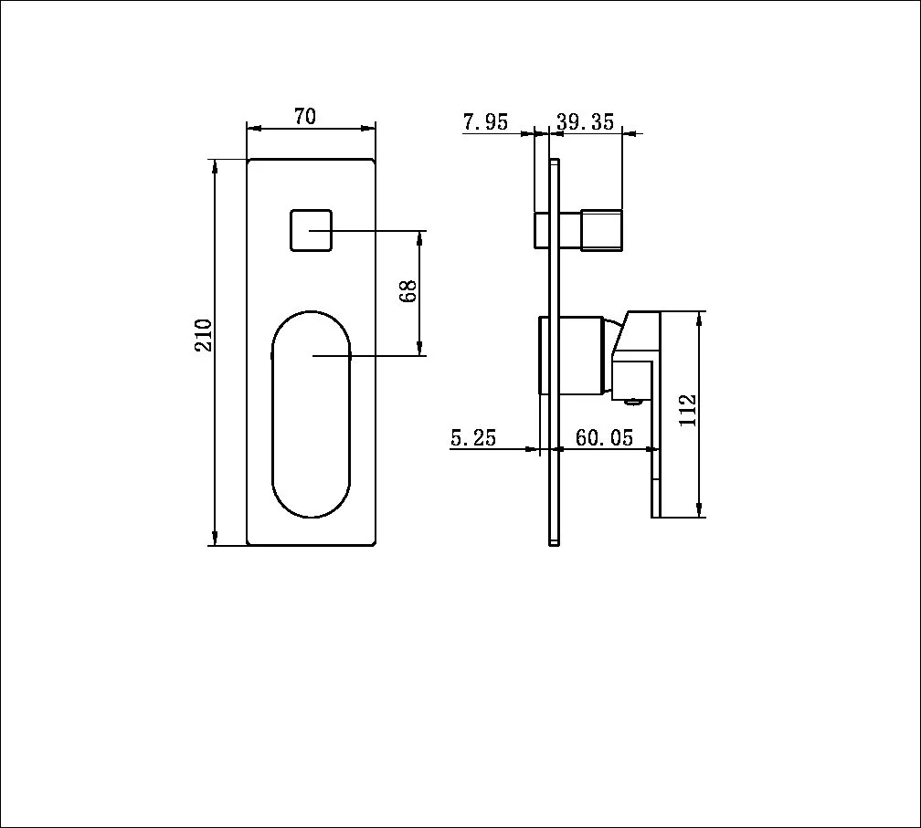 Nero Ecco Shower Mixer With Diverter (Trim Kit Only) - Chrome - Image 2