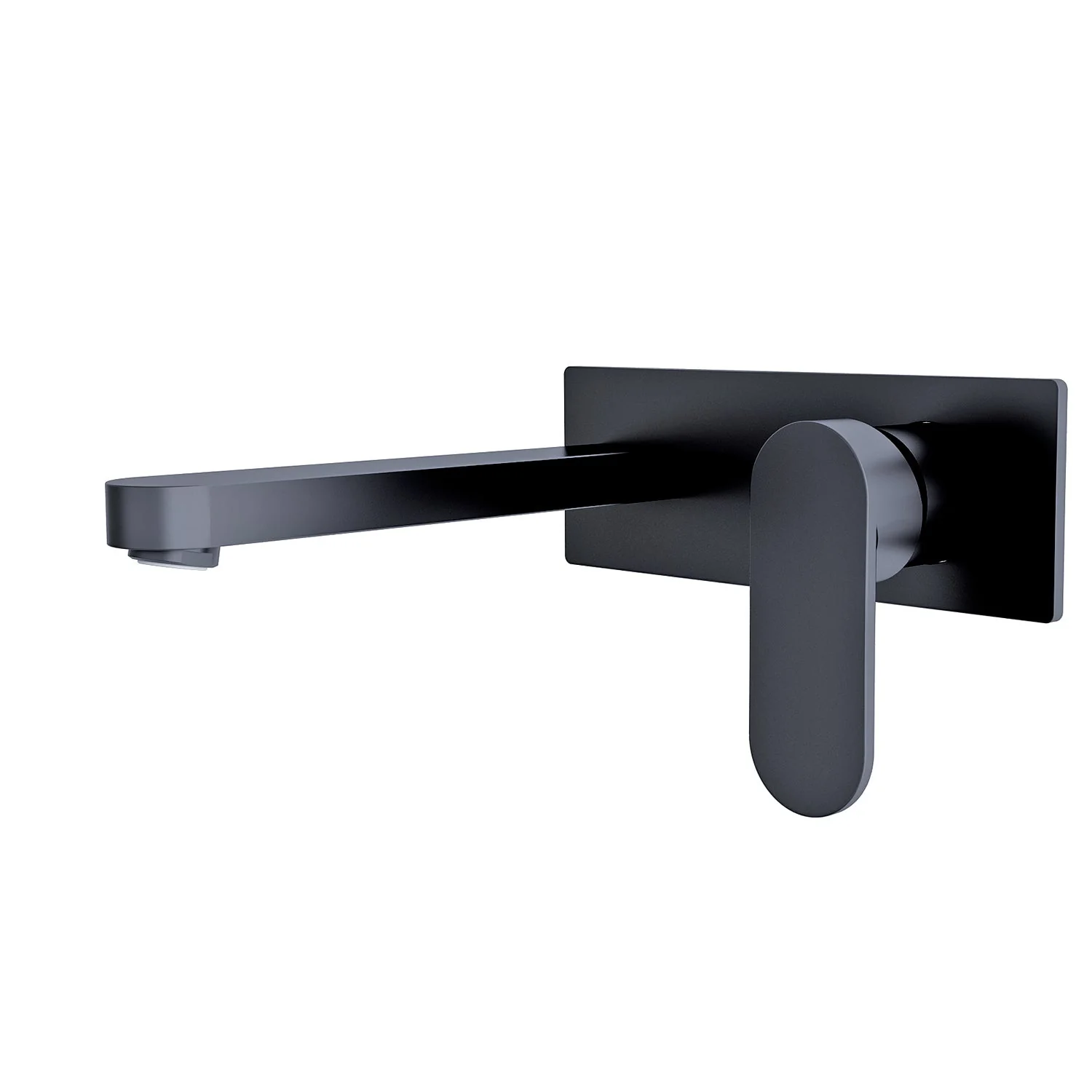 Nero Ecco Wall Basin/Bath Mixer - Black Matte