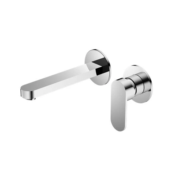 Nero Ecco Wall Basin/Bath Mixer Separate Back Plate - Chrome