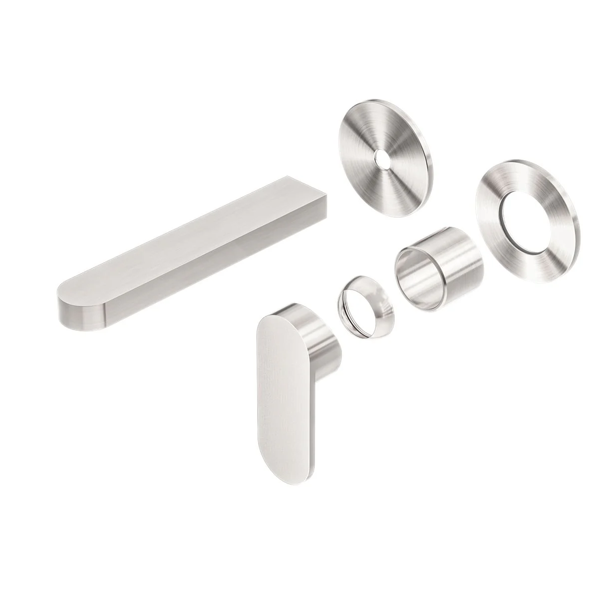 Nero Ecco Wall Basin/Bath Mixer Separate Back Plate (Trim Kit Only) - Brushed Nickel